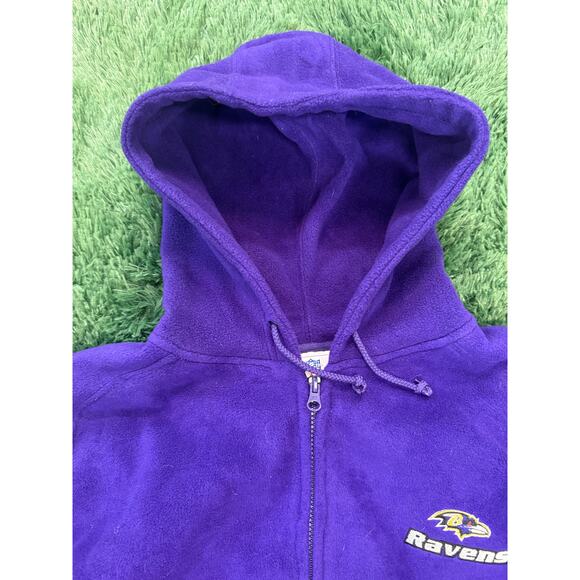 Baltimore Ravens Y2K Purple Full Zip Fleece Sweatshirt Sz XL NFL - Picture 3 of 7